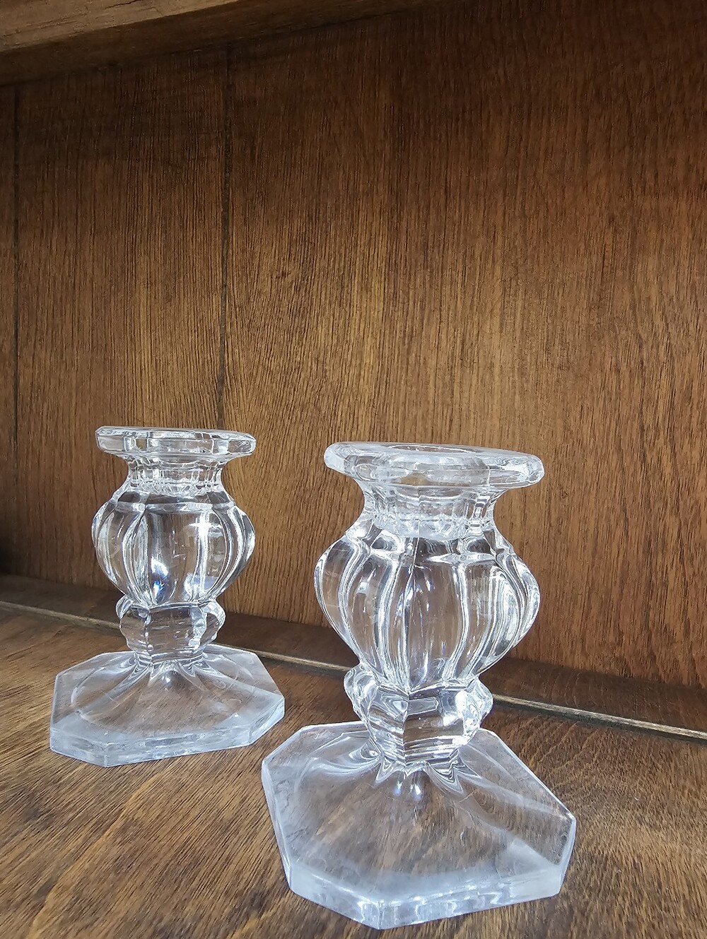 Gorham Clear Glass Pair Candle Holders - Home Accents